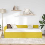 vidaXL Cadre de lit d'angle Jaune 90 cm x 200 cm tissu