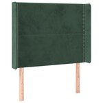 vidaXL Tête de lit à LED Vert foncé 103x16x118/128 cm Velours