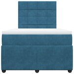 vidaXL Sommier à lattes de lit et matelas bleu 120x190 cm velours