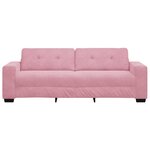 vidaXL Sofa 3 places avec coussin Rose Velours