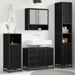 vidaXL Ensemble de mobilier de salle de bain 3 Pièces Chêne noir