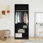 vidaXL Armoire Chêne Noir 80 x 50 x 200 cm Bois d'ingénierie