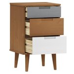 vidaXL Table de chevet MOLDE Marron 40x35x65 cm Bois de pin solide