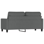 vidaXL Canapé à 2 places Gris foncé 140 cm Tissu