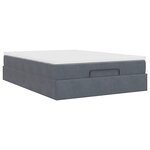 vidaXL Cadre de lit ottoman avec matelas gris foncé 140x200 cm velours