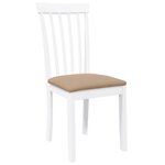 vidaXL Chaises à manger coussins 2 Pièces blanc bois massif caoutchouc