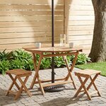 vidaXL Table de jardin pliante Naturel Ø 110 x 75 cm