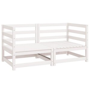 vidaXL Canapés d'angle de jardin 2 Pièces blanc bois de pin massif