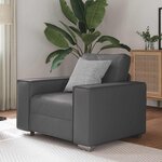 vidaXL Fauteuil canapé Gris 99 x 78 x 84 cm Cuir artificiel