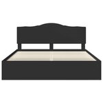 vidaXL Cadre de lit avec tête de lit Noir 200 x 200 cm Pin massif