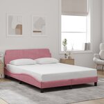vidaXL Cadre de lit avec tête de lit Dover rose 120x200cm velours