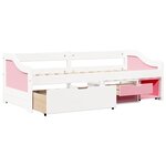 vidaXL Lit de jour et 3 tiroirs sans matelas IRUN blanc rose 90x200 cm