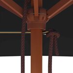 vidaXL Parasol de jardin avec mât en bois noir 150x200 cm