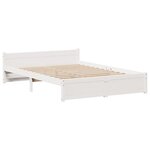 vidaXL Cadre de lit et tête de lit sans matelas blanc 135x190 cm