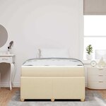 vidaXL Cadre de lit avec matelas avec matelas Crème 120 x 190 cm tissu
