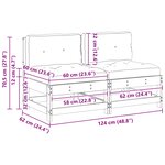 vidaXL Sofa de jardin milieu Bois de pin massif Brun cire