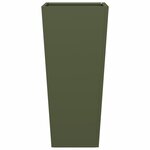 vidaXL Jardinières 2 Pièces vert olive 35x35x75 cm acier