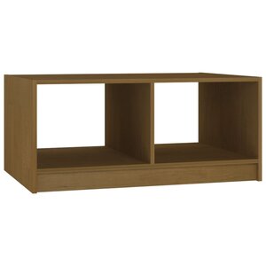 vidaXL Table basse marron miel 75x50x33 5 cm bois de pin massif