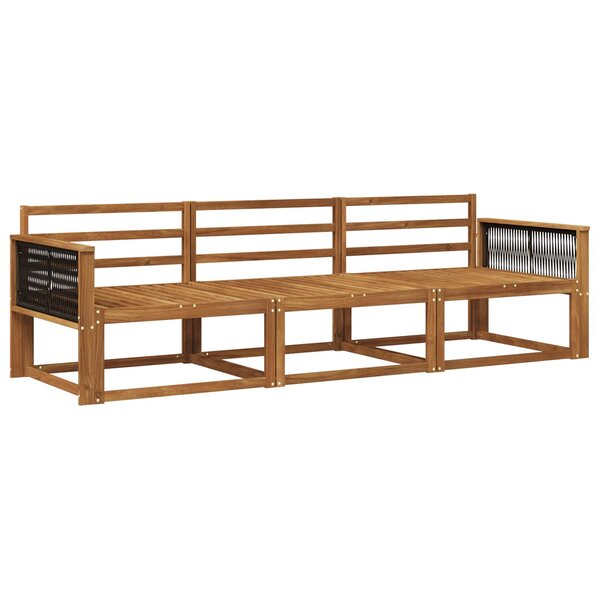 vidaXL Ensemble de canapés d'extérieur 3 Pièces Naturel