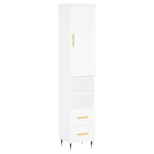 vidaXL Buffet haut Blanc 34 5x34x180 cm Bois d'ingénierie