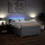 vidaXL Sommier à lattes de lit avec matelas Gris clair 140x200cm Tissu