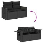 vidaXL Salon de jardin 7 Pièces avec coussins noir résine tressée