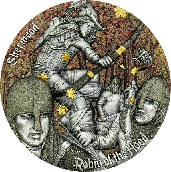 Pièce de monnaie en Argent 2000 Francs g 62.2 (2 oz) Millésime 2024 Sherwood ROBIN OF THE HOOD