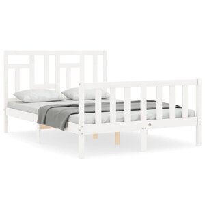 vidaXL Cadre de lit sans matelas blanc 140x190 cm bois de pin massif