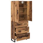 vidaXL Haut Armoire avec tiroir 2 Pièces Bois Ancien 69 5 x 34 x 180 cm