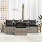 vidaXL Ensemble de canapé de jardin 5 Pièces Gris Poly Rattan