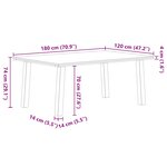 vidaXL Table à manger marron clair bois de chêne massif rectangulaire