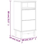 vidaXL Table de chevet FLAM 40x35x80 cm bois de pin massif