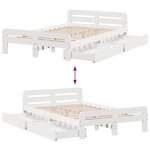 vidaXL Cadre de lit sans matelas blanc 135x190 cm bois de pin massif