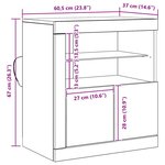 vidaXL Buffet Noir 60.5 x 37 x 67 cm Bois d'ingénierie