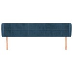 vidaXL Tête de lit avec oreilles Bleu foncé 203x23x78/88 cm Velours