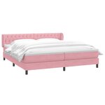 vidaXL Sommier à lattes de lit avec matelas rose 180x210 cm velours