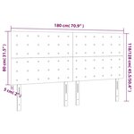 vidaXL Tête de lit à LED Vert foncé 180x5x118/128 cm Velours