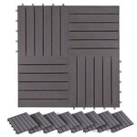 vidaXL Carreau de terrasse 20 Pièces Gris 30 x 30 cm Bois d'acacia