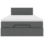 vidaXL Lit ottoman avec matelas et LED gris foncé 120x190 cm tissu