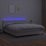 vidaXL Sommier à lattes de lit avec matelas et LED Blanc 180x200 cm