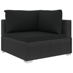 vidaXL Salon de jardin 11 Pièces avec coussins résine tressée noir