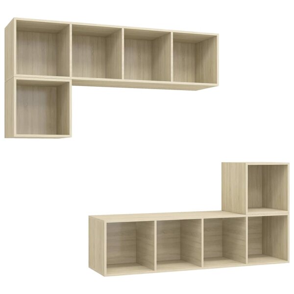 vidaXL Ensemble de meubles TV 4 Pièces Chêne sonoma Bois d'ingénierie