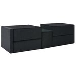 Salon de jardin meuble d'extérieur ensemble de mobilier 5 pièces avec coussins résine tressée noir 02_0016474