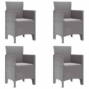 vidaXL Chaise de jardin 4 Pièces Gris clair 53 x 49 x 85 cm PP