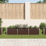 vidaXL Lit surélevé de jardin Acier galvanisé 240x40x45 cm Marron