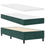 vidaXL Lit à ressorts avec matelas Vert foncé 80 x 200 cm tissu