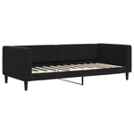 vidaXL Lit de jour avec gigogne et tiroirs sans matelas noir 90x200 cm