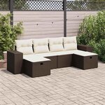 vidaXL Salon de jardin avec coussins 6 Pièces marron résine tressée