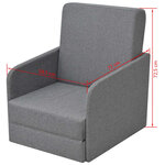 vidaXL Fauteuil convertible gris clair tissu