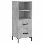 vidaXL Buffet Gris béton 34 5x34x90 cm Bois d'ingénierie